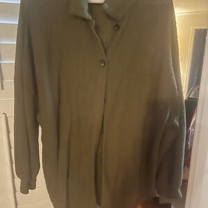 Amazon Olive Green Lightweight Button-Down Shirt